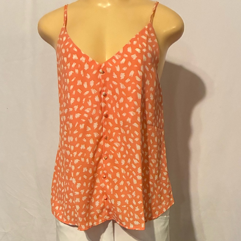 Mine Orange Buttoned Camisole Blouse